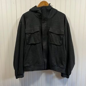 Club Monaco short zip up hooded utility jacket